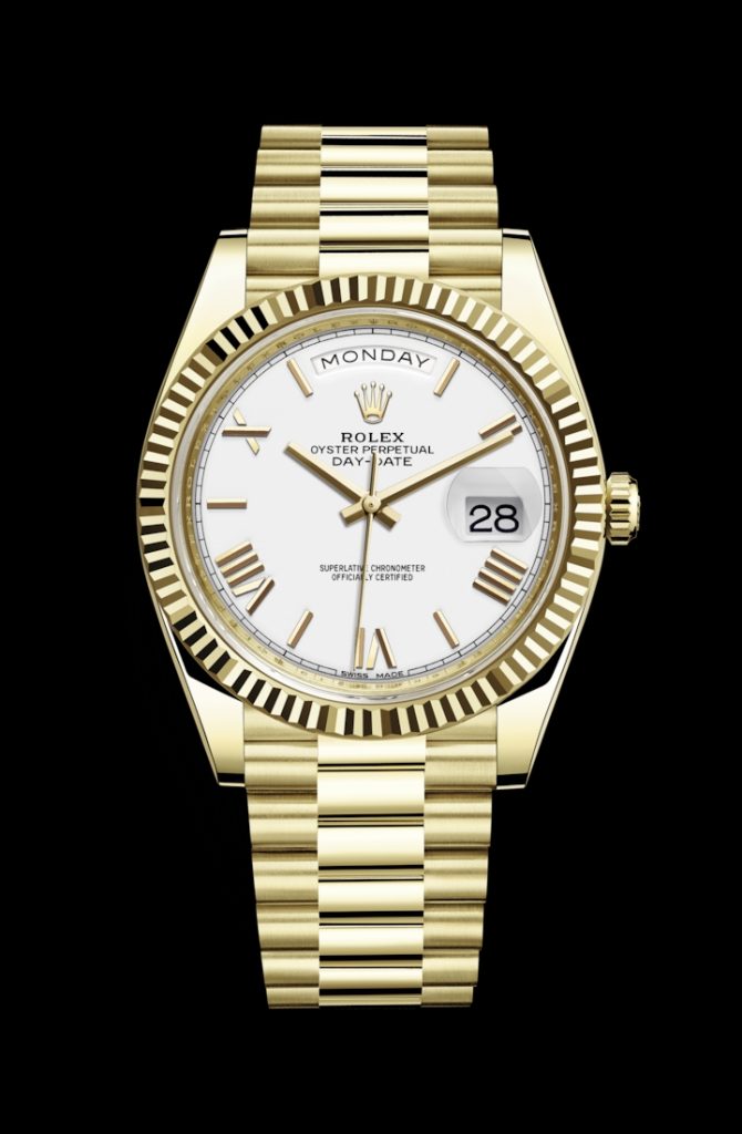 Classical Rolex replica watches are in pure white dials.