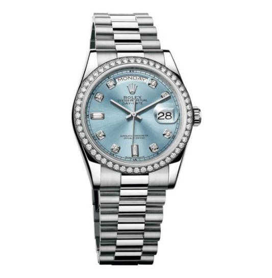 The luxury fake watches are decorated with diamonds.